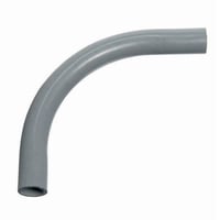 Carlon® UA9AN SCH 40 Plain End Standard Radius Conduit Elbow, 4 in Trade, 90 deg, PVC