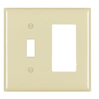 Pass & Seymour® TradeMaster® TP126-I Standard Combination Wallplate, 2 Gangs, Ivory, 4.7 in, Thermoplastic