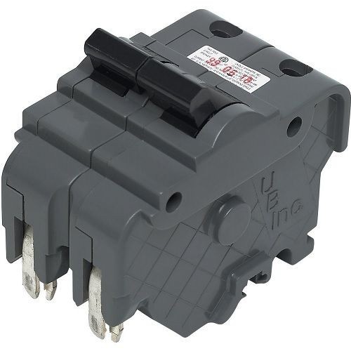 Connecticut Electric UBIF260N Type NC HACR Rated Thick Replacement Circuit Breaker, 120/240 VAC, 60 A, 10 kA Interrupt, 2 Poles, Thermal/Magnetic Trip