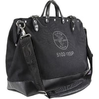 Klein® 510218SPBLK Deluxe Tool Bag With Internal Pockets and Shoulder Strap, #8 Canvas, Black