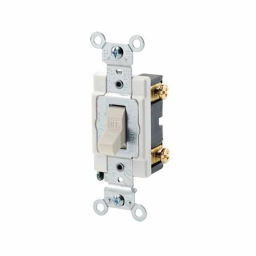 CSB1-20TLeviton® CSB1-15T Grounding AC Quiet Toggle Switch, 120/277 VAC, 15 A, 1/2, 2 hp Power Rating, SP Contact