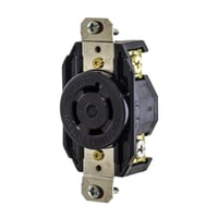 Wiring Device-Kellems Twist-Lock® L2120R Female Heavy Duty Grounding Single Standard Locking Receptacle, 120/208 VAC, 20 A, 4 Poles, 5 Wires, Black