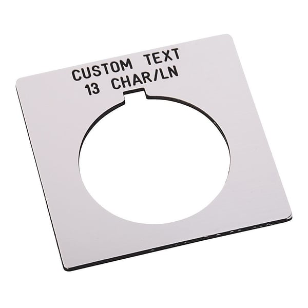 800H-W500EAllen-Bradley, 800H-W500E, 800H Legend Plate, Standard, Custom Text, White
