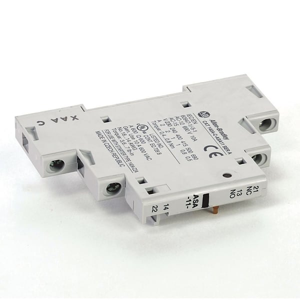 Allen-Bradley 140A-C-ASA11 Side Mounted Auxiliary Contact, 1 NO/NC, 9 mm Wide, Left Side Mounting, Used with 140A Starter