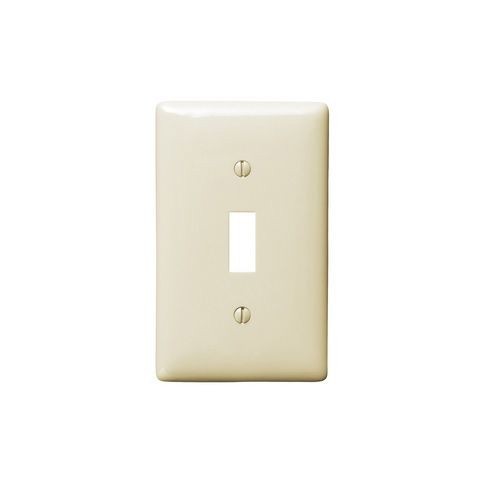 Bryant Electric NP1AL Standard Wallplate, 1 Gangs, Almond, 4.63 in H x 2.88 in W, Nylon