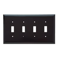Pass & Seymour® SPJ4 Junior Jumbo Toggle Wallplate, 4 Gangs, Brown, 5 in, Thermoplastic