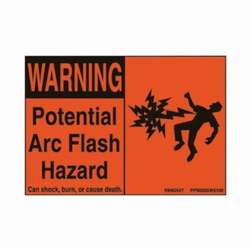 PPS0305W2100Panduit® PPS0305W2100 High Quality Sign Basic Pre-Printed Arc Flash Label, 3-1/2 in L x 5 in W, WARNING POTENTIAL ARC FLASH HAZARD Legend, Black/Orange, Adhesive Polyester