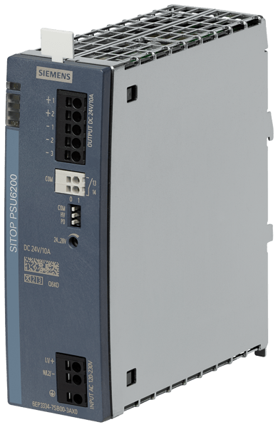 6EP33347SB003AX0Siemens SITOP 6EP33347SB003AX0 Power Supply, 120 to 230 VAC Input, 24 VDC Output, 240 W Power Rating, 2.2 to 1.2 A Input/0 to 10 A Output