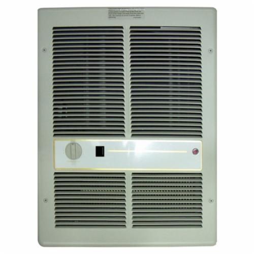TPI F3316TSRPW 3310 1-Phase Fan Forced Standard Wall Heater With In-Built Single Pole Thermostat and Summer Fan Switch, 4000 Btu/hr, 208 VAC, 19.2 A, 4000 W