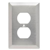 Pass & Seymour® SSJ8 Junior Jumbo Receptacle Wallplate, 1 Gang, 5 in, 302 Stainless Steel