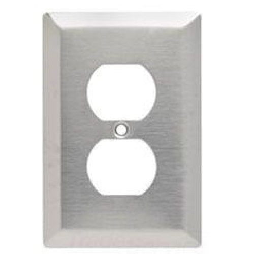 Pass & Seymour® SSJ8 Junior Jumbo Receptacle Wallplate, 1 Gang, 5 in, 302 Stainless Steel