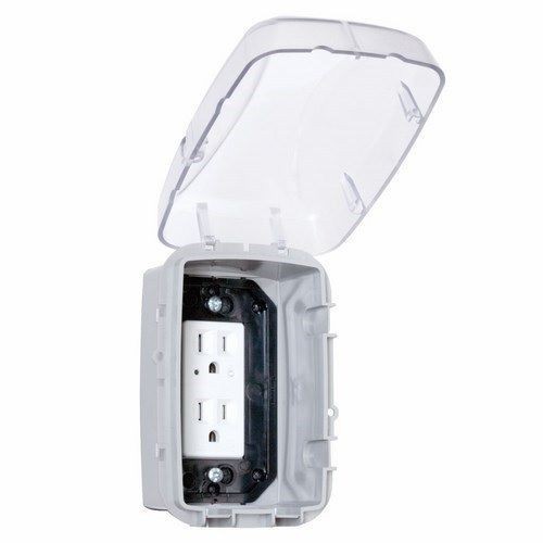 Intermatic® WP3100C Heavy Duty Non-Metallic Weatherproof While-In-Use Cover, 146.6 mm L x 103.1 mm W x 2-3/4 in D, Receptacle Cover, Polycarbonate