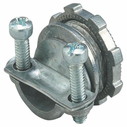 NC302Steel City® NC302 Clamp Connector, 3/4 in Trade, 0.41 to 0.82 in Cable Openings, For Use With Non-Metallic Sheathed Cable, Die Cast Zinc