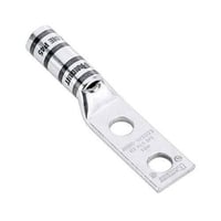 Panduit® Pan-Lug™ LCC6-14AW-L LCC-W 2-Hole Compression Connector Lug, 6 AWG Flexible/Stranded Copper Conductor, Die Code: P24, 1/4 in Stud, Tin Plated Copper