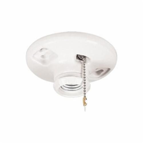 659-SPEATON Wiring Devices Arrow Hart™ 659-SP-L Ceiling Receptacle Lampholder With Pull Chain Switch, 660 W Lamp, 250 VAC, Medium