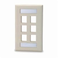 SKFL-6-WHSignamax SKFL-6-WH Faceplate With Labeling Window, 1 Gangs, 4-1/2 in L x 2-3/4 in W, Thermoplastic, Threaded Mount