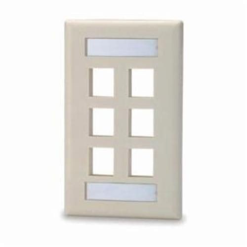 SKFL-6-WHSignamax SKFL-6-WH Faceplate With Labeling Window, 1 Gangs, 4-1/2 in L x 2-3/4 in W, Thermoplastic, Threaded Mount