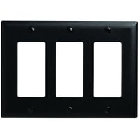 Pass & Seymour® TradeMaster® TP263-BK Standard Wallplate, 3 Gangs, Black, 5.5 in H x 6.563 in W, Nylon/Thermoplastic