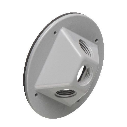Arlington FBC42253GY 3-Hole Non-Metallic Lamp Holder Cover, 4-1/4 in Dia, Plastic