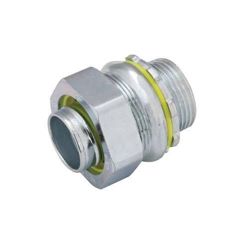 RACO® 3405 Non-Insulated Straight Conduit Connector, 1-1/4 in Trade, Malleable Iron/Steel, Electro-Plated Zinc