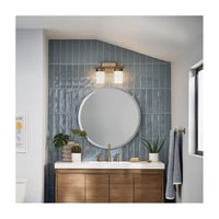 55111BNBKichler® 55111BNB Ciona™ Art Deco Style Non-Dimmable Vanity Light Fixture, (2) A19 Incandescent Lamp, 100 W Fixture, 120 V, Brushed Natural Brass Housing