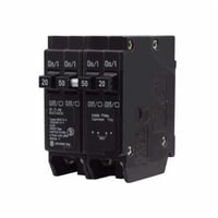 BQC220250EATON BQC220250 Type BQC Quadplex Circuit Breaker, 120/240 VAC, 20 to 50 A, 10 kA Interrupt, 4 Poles, Common/Thermal Magnetic Trip