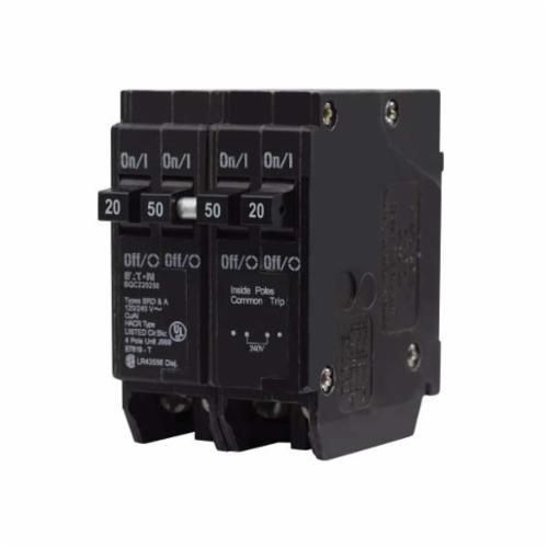 BQC220250EATON BQC220250 Type BQC Quadplex Circuit Breaker, 120/240 VAC, 20 to 50 A, 10 kA Interrupt, 4 Poles, Common/Thermal Magnetic Trip