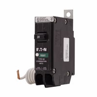QB1020CAFEATON QuickLag® QB1020CAF Type QB Combination AFCI Circuit Breaker, 70 to 160 VAC, 20 A, 10 kA Interrupt, 1 Poles
