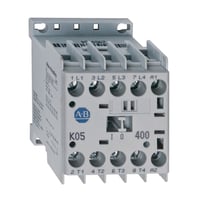 100-K05DJ10Allen-Bradley, 100-K05DJ10, Miniature Contactor, Screw Type Terminals, 5 A, System Control Voltage: 24 (17...30)V DC Diode, 3 N.O. Main Contacts, 1 N.O. Auxiliary Contact, 1