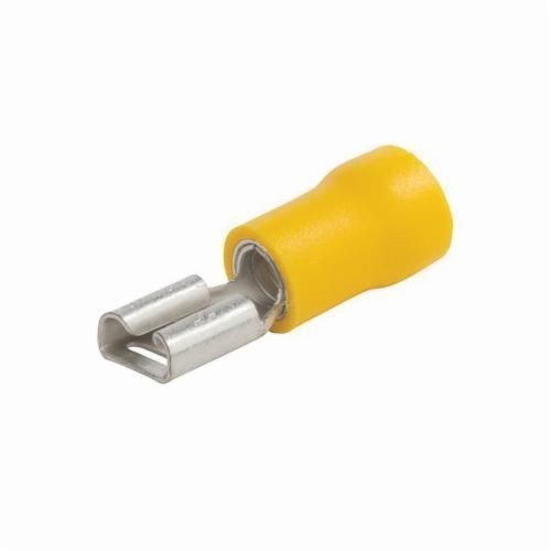 NSI Miniterms F12-250-3V-S Female Disconnect, 12 to 10 AWG Conductor, 0.25 in W x 0.032 in THK Tab, Copper, Yellow, Insulated