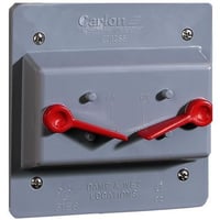 Carlon® E9G2SSN Double Toggle Non-Metallic Weatherproof Switch Box Cover, 4.85 in L x 4.85 in W x 1.84 in D