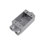 T&B® AFSCC-1 Type FSCC Feed-Through Shallow Style Device Box, Die Cast Aluminum, 21.6 cu-in Capacity, 1 Gangs, 3 Outlets, 3 Knockouts, 4-9/16 in H x 2-13/16 in W x 2-1/16 in D
