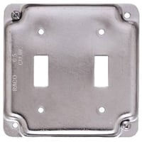 RACO 803C Square Cover, 4 in, Exposed Work Cover, 2-Toggle Switches