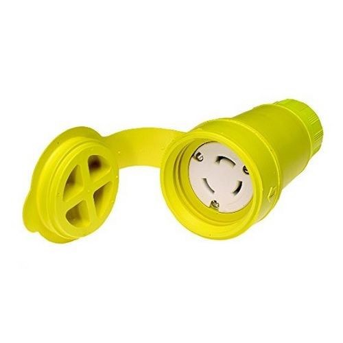 Woodhead® Watertite® 29W08 130147 Female Connector With Locking Blade, 250 VAC, 30 A, 3 Poles, 3 Wires, Yellow