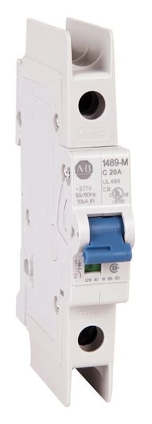 1489-M1C300Allen-Bradley, 1489-M1C300, Bulletin 1489 Miniature Circuit Breaker, Standard configuration, AC, 1 Pole Configuration, Trip Curve C, UL/CSA Max. Voltage: 277V AC, 48V DC ; IEC/EN Max. Voltage: 230V AC, 30 A