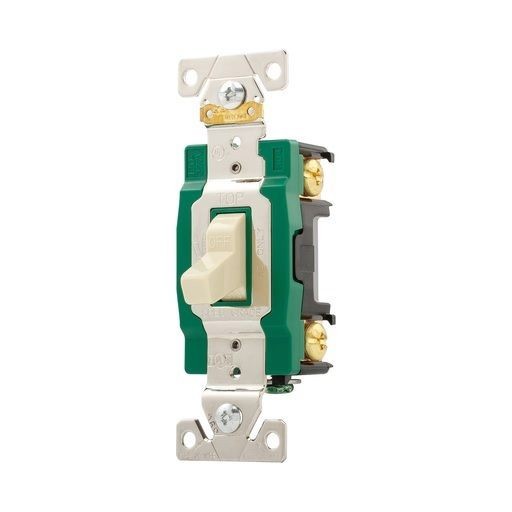 3031WEATON Arrow Hart™ 3031FW Auto Ground Toggle Switch, 120/277 VAC, 30 A, 1/2 hp Power Rating