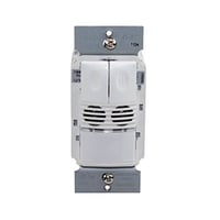WattStopper® DW-200-W DW Series Dual Technology Dual Relay Wall Switch Occupancy Sensor, 120/230/277 VAC, Passive Infrared/Ultrasonic Sensor, 525 sq-ft Coverage, 180 deg Viewing, Surface Mount
