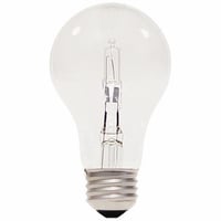 SATCO® S2402 Type A Dimmable Halogen Lamp, 43 W, E26 Medium Halogen Lamp, A19, 750 Lumens Initial