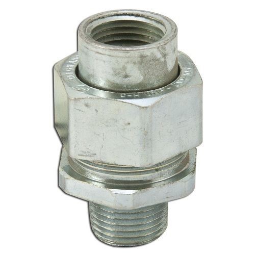 EATON Crouse-Hinds UNY105 Dust-Ignitionproof MNPT Conduit Union, 1/2 in, Steel, Electro-Galvanized