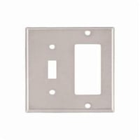 93937-BOXEATON Arrow Hart™ Eaton Wiring Devices 93932-BOX 93000 Mid-Sized Combination Wallplate, 2 Gangs, 4.87 in H x 4.94 in W, 302/304 Stainless Steel