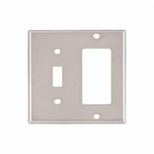 93937-BOXEATON Arrow Hart™ Eaton Wiring Devices 93932-BOX 93000 Mid-Sized Combination Wallplate, 2 Gangs, 4.87 in H x 4.94 in W, 302/304 Stainless Steel