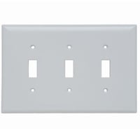 Pass & Seymour® Sierraplex® SPJ3-W Junior Jumbo Wallplate, 3 Gangs, 7 in H x 6-3/4 in W, Thermoplastic, White