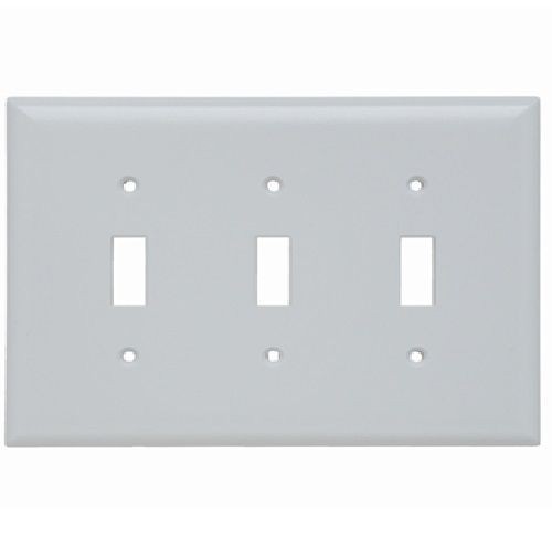 Pass & Seymour® Sierraplex® SPJ3-W Junior Jumbo Wallplate, 3 Gangs, 7 in H x 6-3/4 in W, Thermoplastic, White