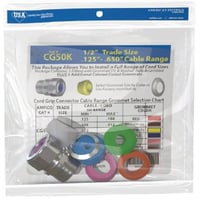 American Fittings CG100K CG Job-Ready Kit, 1 in Hub, 0.375 in to 1.125 in Cord Size