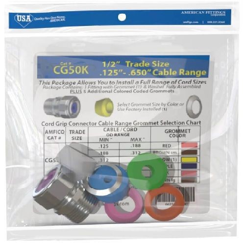 American Fittings CG100K CG Job-Ready Kit, 1 in Hub, 0.375 in to 1.125 in Cord Size