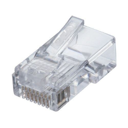 IDEAL® 85-376 8-Postion 8-Contact RJ45 Feed-Thru Modular Plug, Solid/Stranded Conductor, Plastic, 100 Ohm Impedance