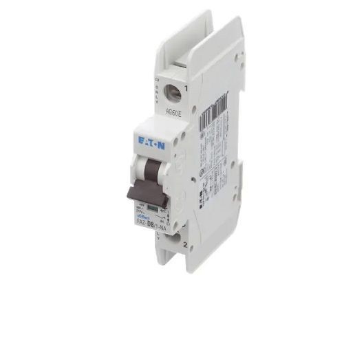 FAZ-D8/1-NA-SPCutler-Hammer FAZ-D8/1-NA-SP Industrial Miniature Circuit Breaker, 277/480 V, 8 A, 1 Pole, Standard Terminals, Thermal/Magnetic, DIN Rail Mount