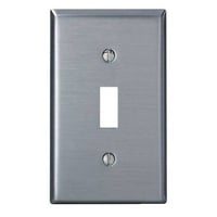 Leviton® 84003 Standard Size Traditional Combination Wallplate, 1 Gang, 4-1/2 in H x 2-3/4 in W, 430 Stainless Steel