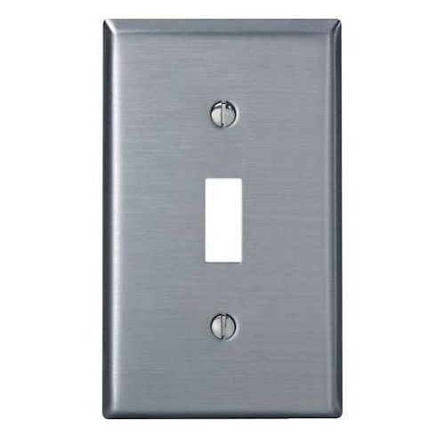 Leviton® 84003 Standard Size Traditional Combination Wallplate, 1 Gang, 4-1/2 in H x 2-3/4 in W, 430 Stainless Steel