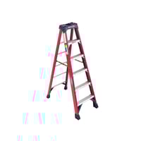 6306WERNER® 6306 6300 Type IAA Single Sided Step Ladder, 6 ft H Ladder, 375 lb Load, 5 Steps, Fiberglass